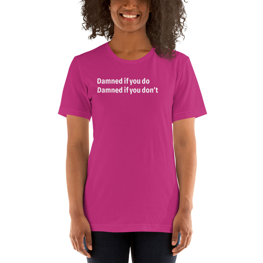 Damned - White Text - Womens T-Shirt