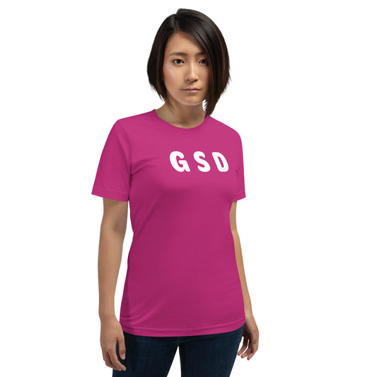 GSD - White Text - Womens T-Shirt