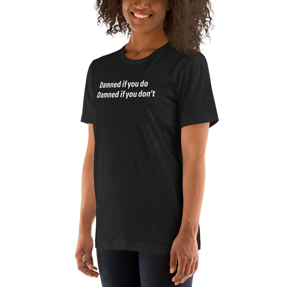 Damned - White Text - Womens T-Shirt