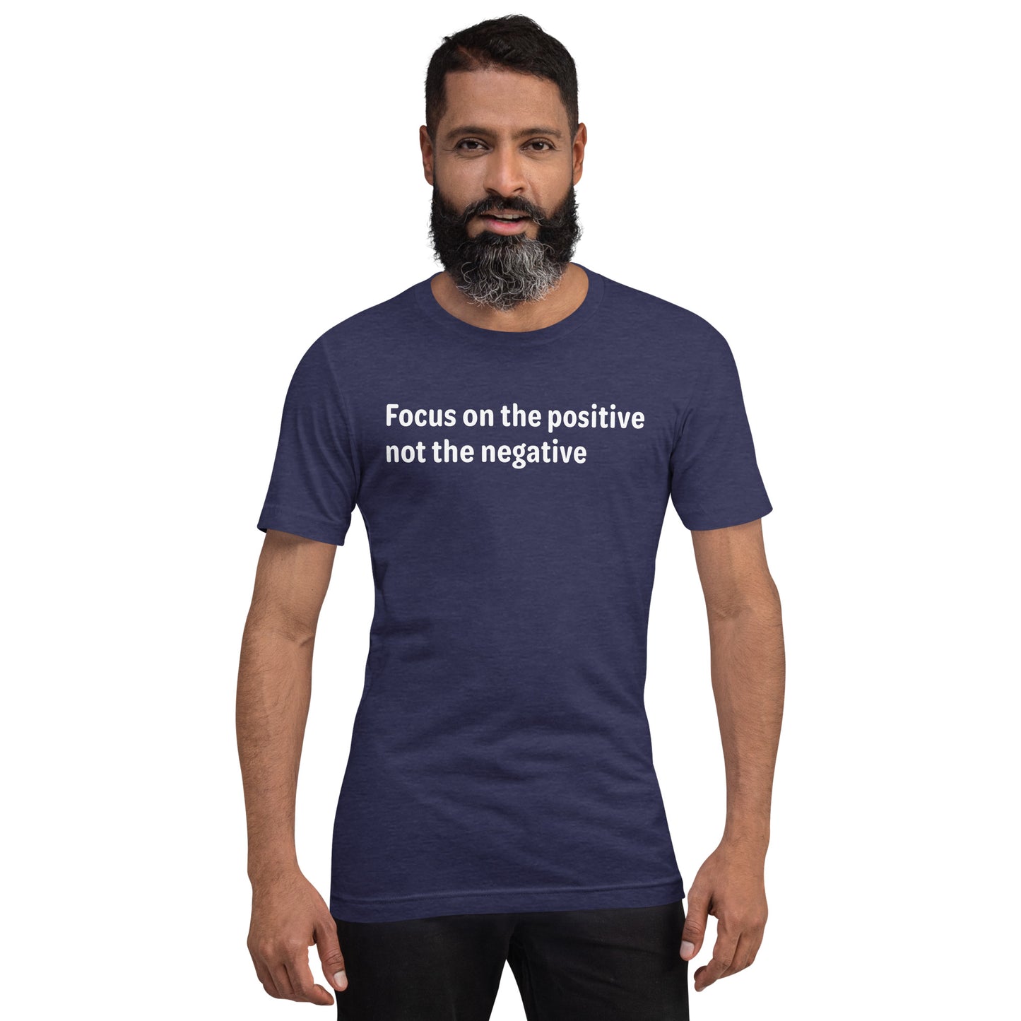 Positive Focus - White Text - Mens T-Shirt