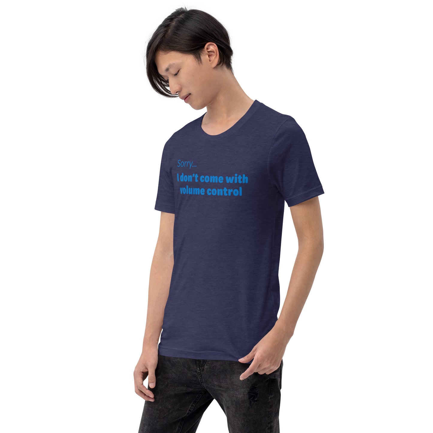 Volume control - Blue Text - Mens T-Shirt