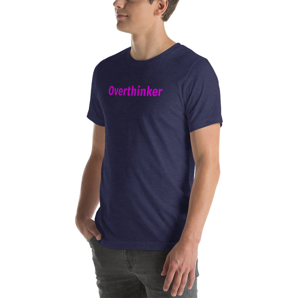 Overthinker - Magenta Text - Mens T-Shirt