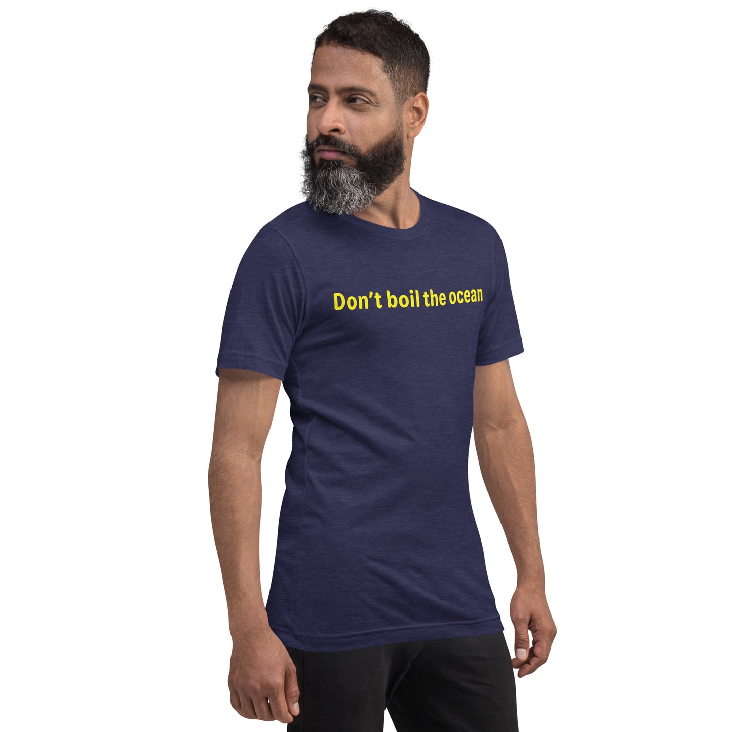 Don't boil the ocean - Yellow Text - Mens T-Shirt