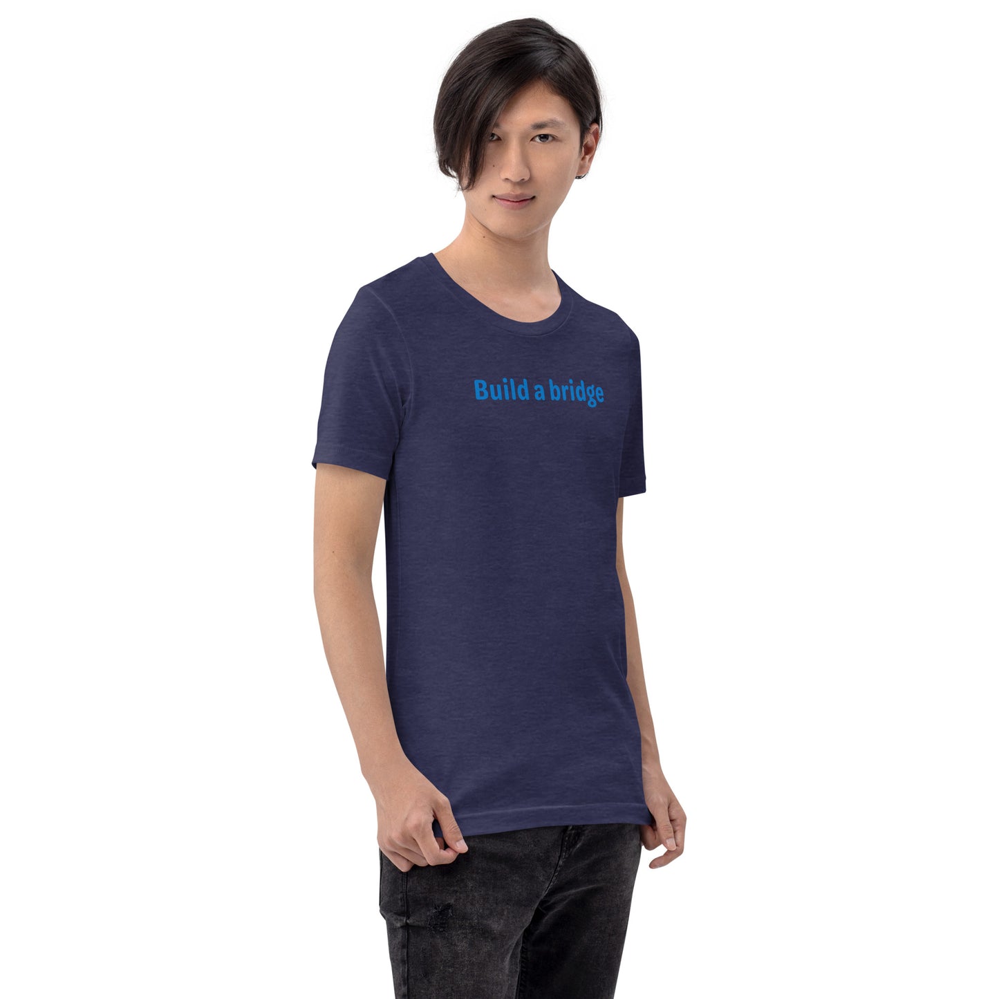 Build a bridge - Blue Text - Mens T-Shirt