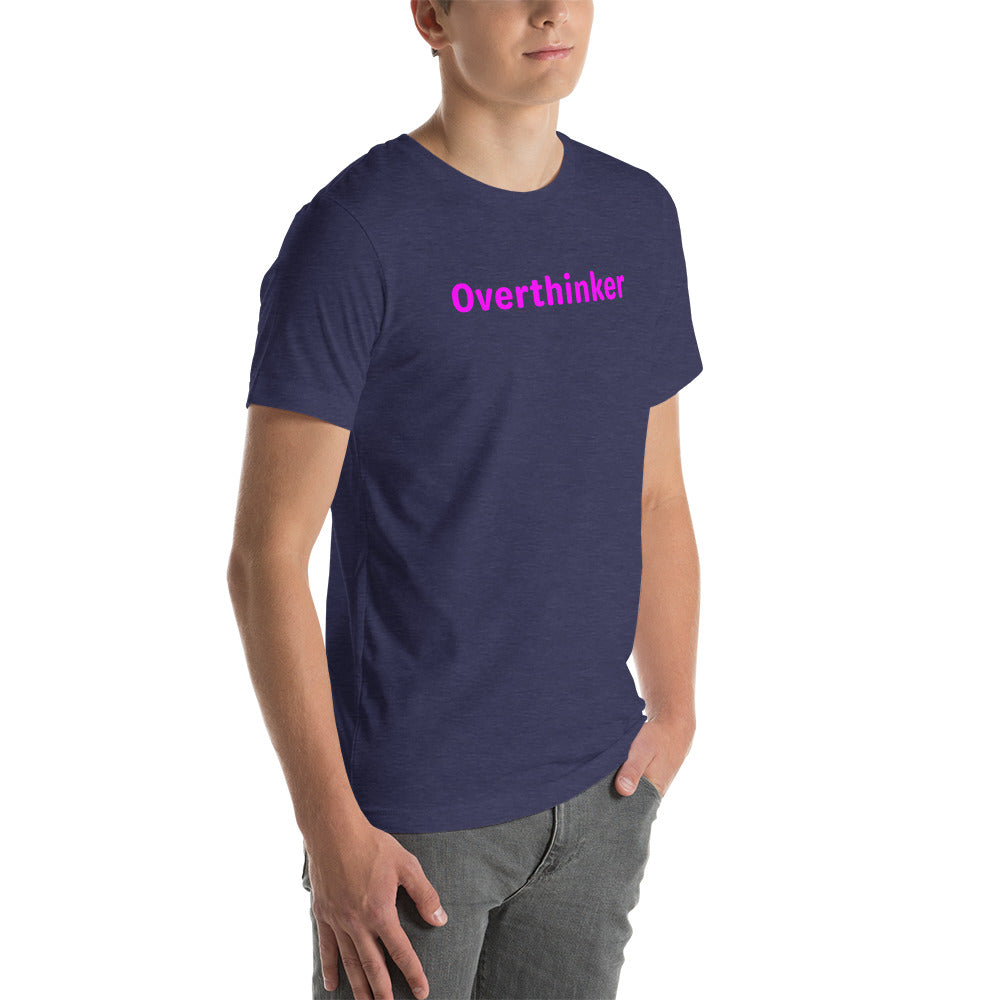 Overthinker - Magenta Text - Mens T-Shirt