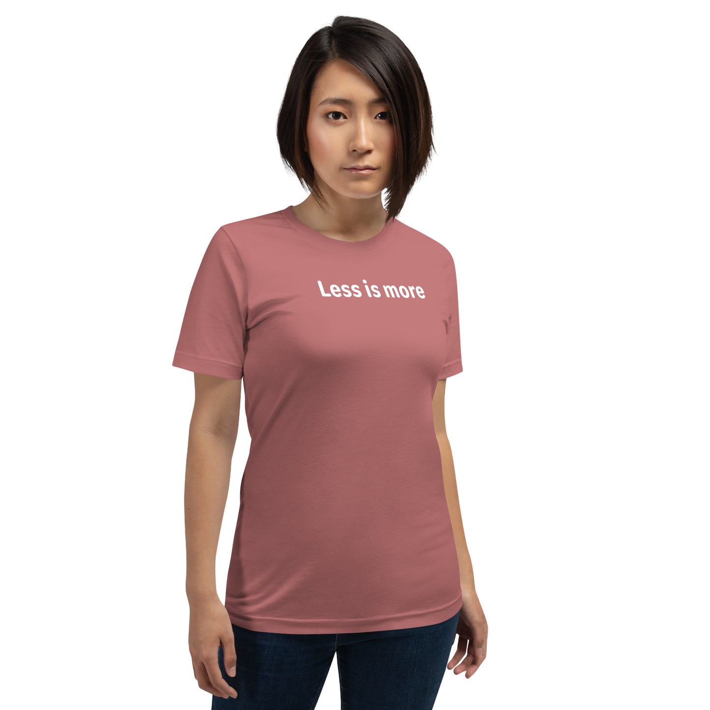 Less is more - White Text - Womens T-Shirt