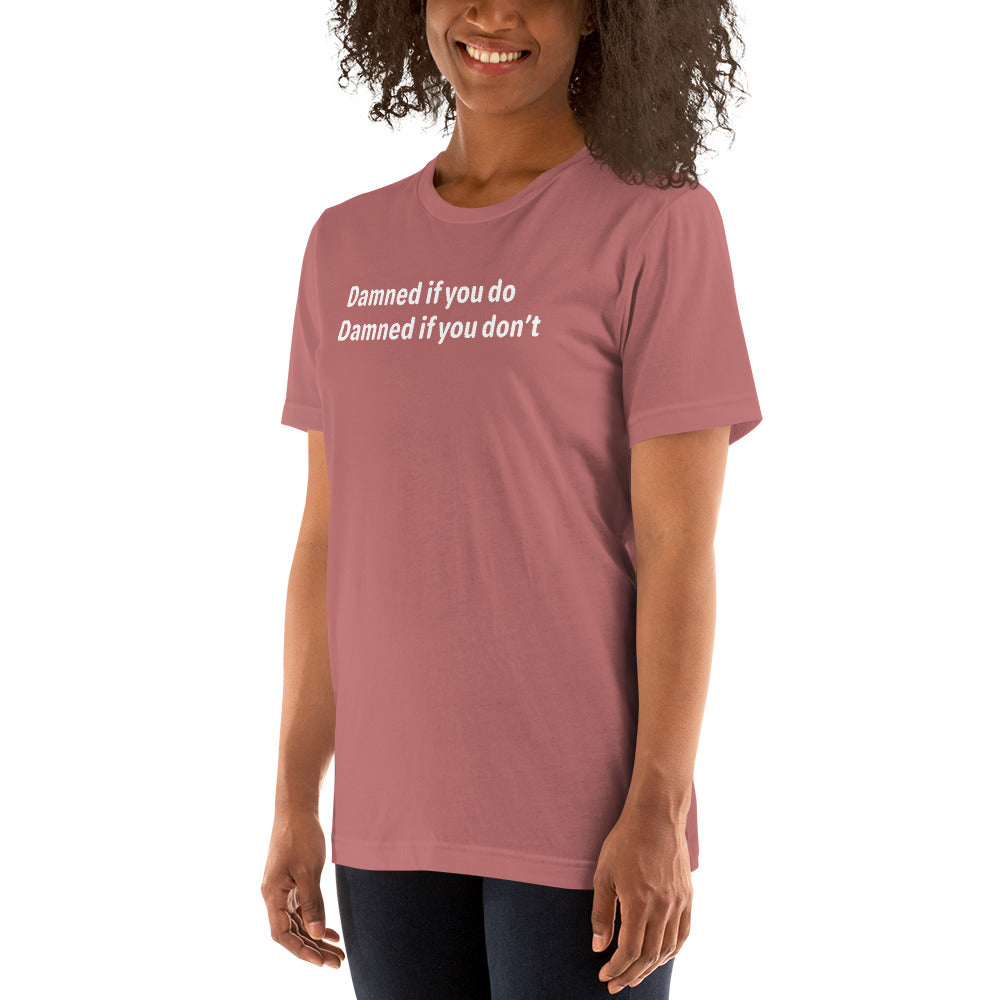 Damned - White Text - Womens T-Shirt