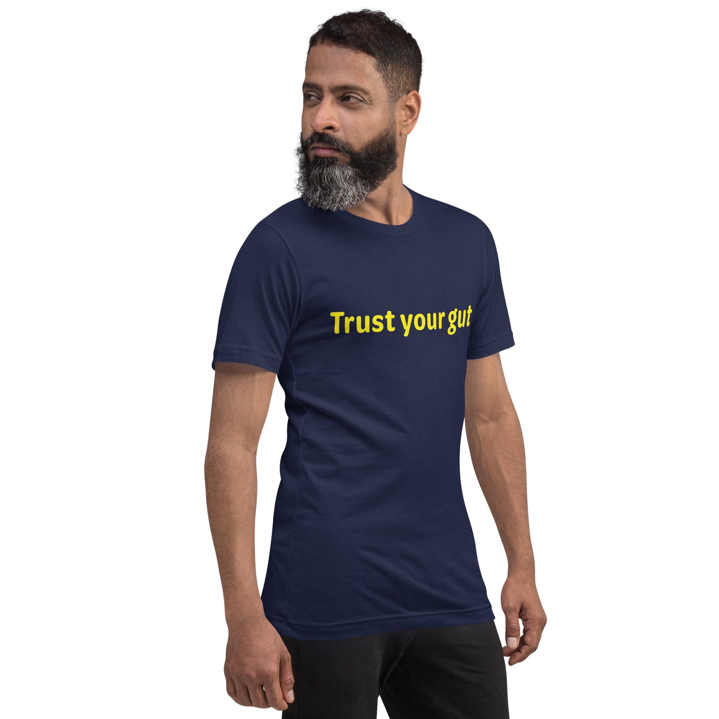 Trust your gut - Yellow Text - Mens T-Shirt