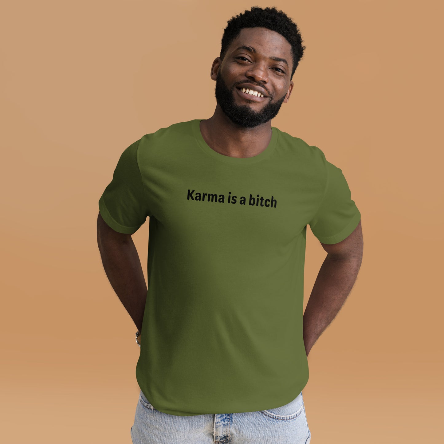 Karma is a bitch - Black Text - Mens T-Shirt