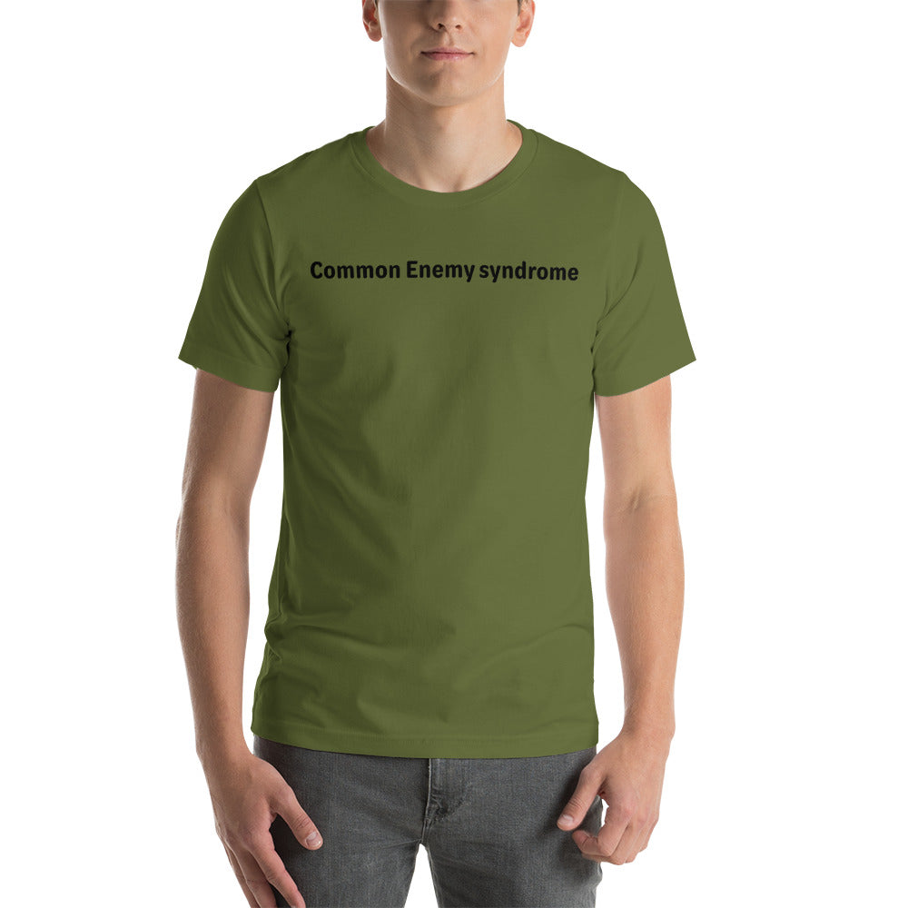 Common Enemy Syndrome - Black Text - Mens T-Shirt