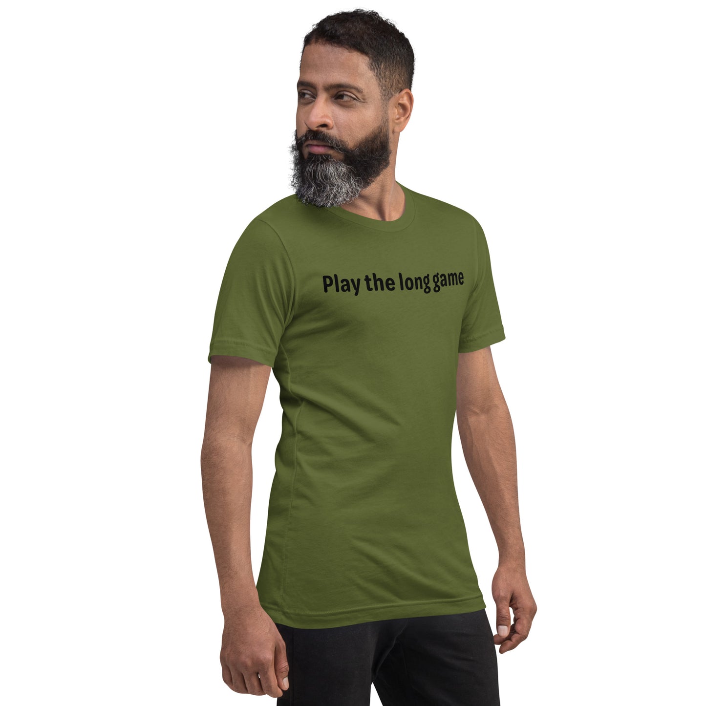 Play the long game - Black Text - Mens T-Shirt