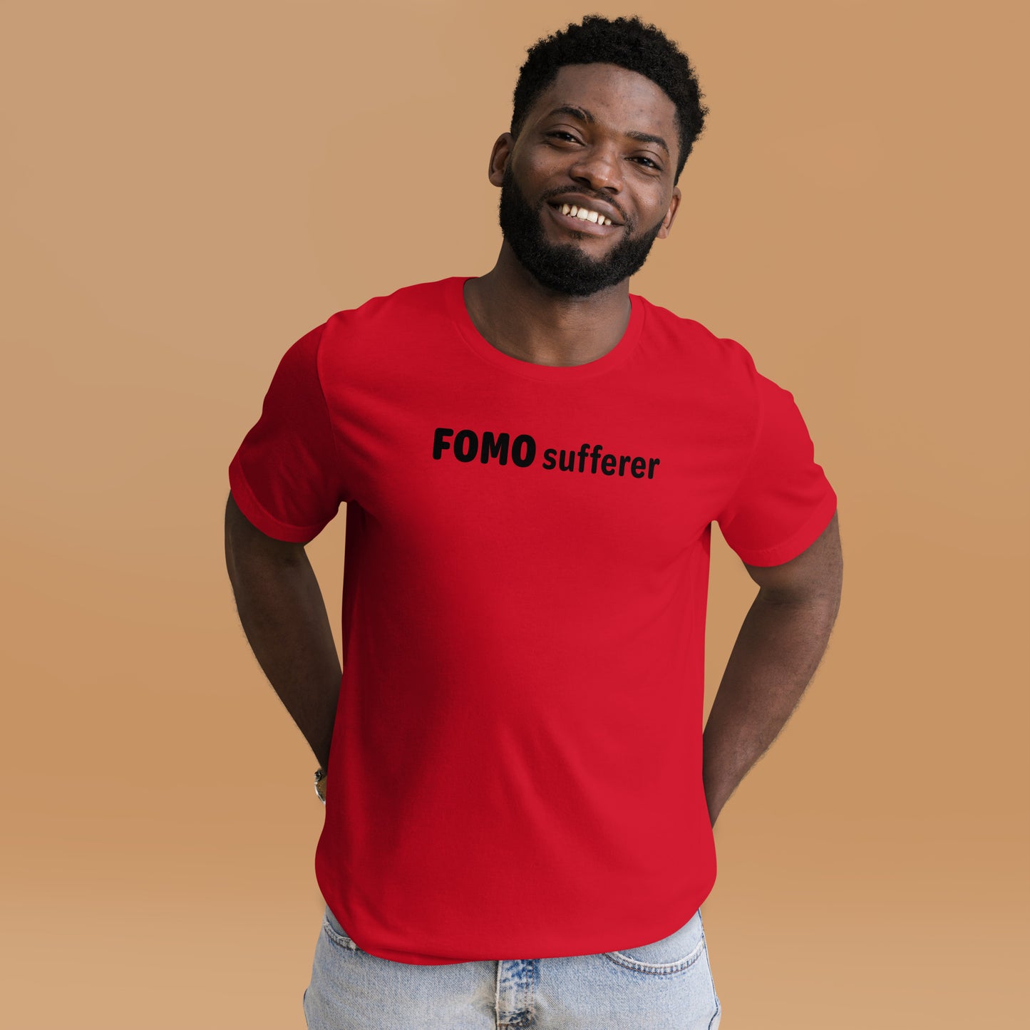 FOMO sufferer - Black Text - Mens T-Shirt