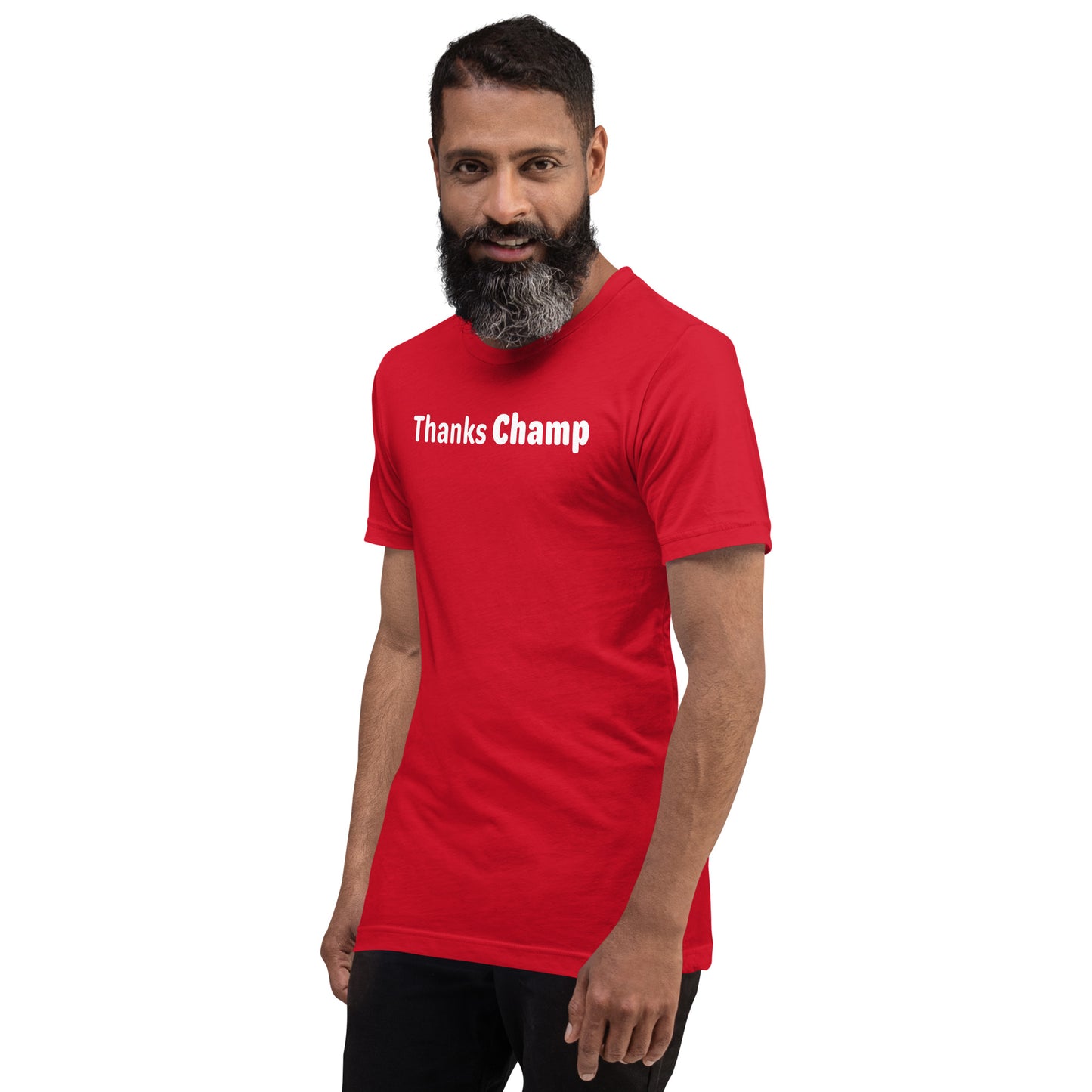 Thanks Champ - White Text - Mens T-Shirt