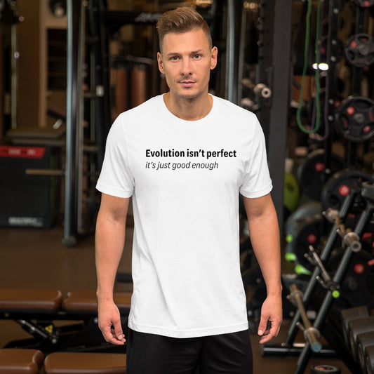 Evolution isn't perfect - Black Text - Mens T-Shirt