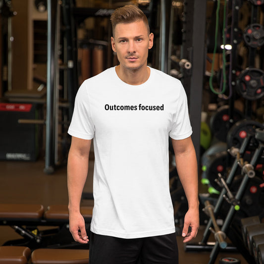 Outcomes focused - Black Text - Mens T-Shirt