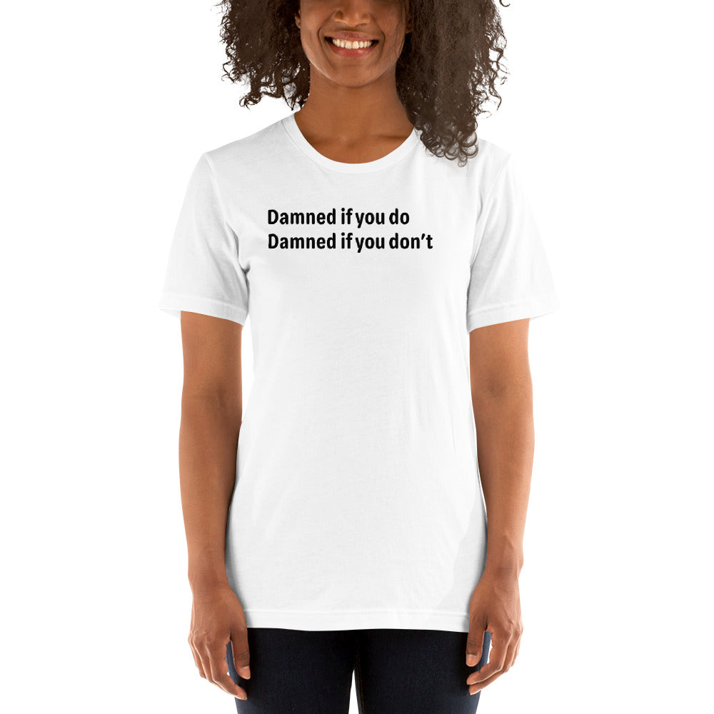 Damned - Black Text - Womens T-Shirt