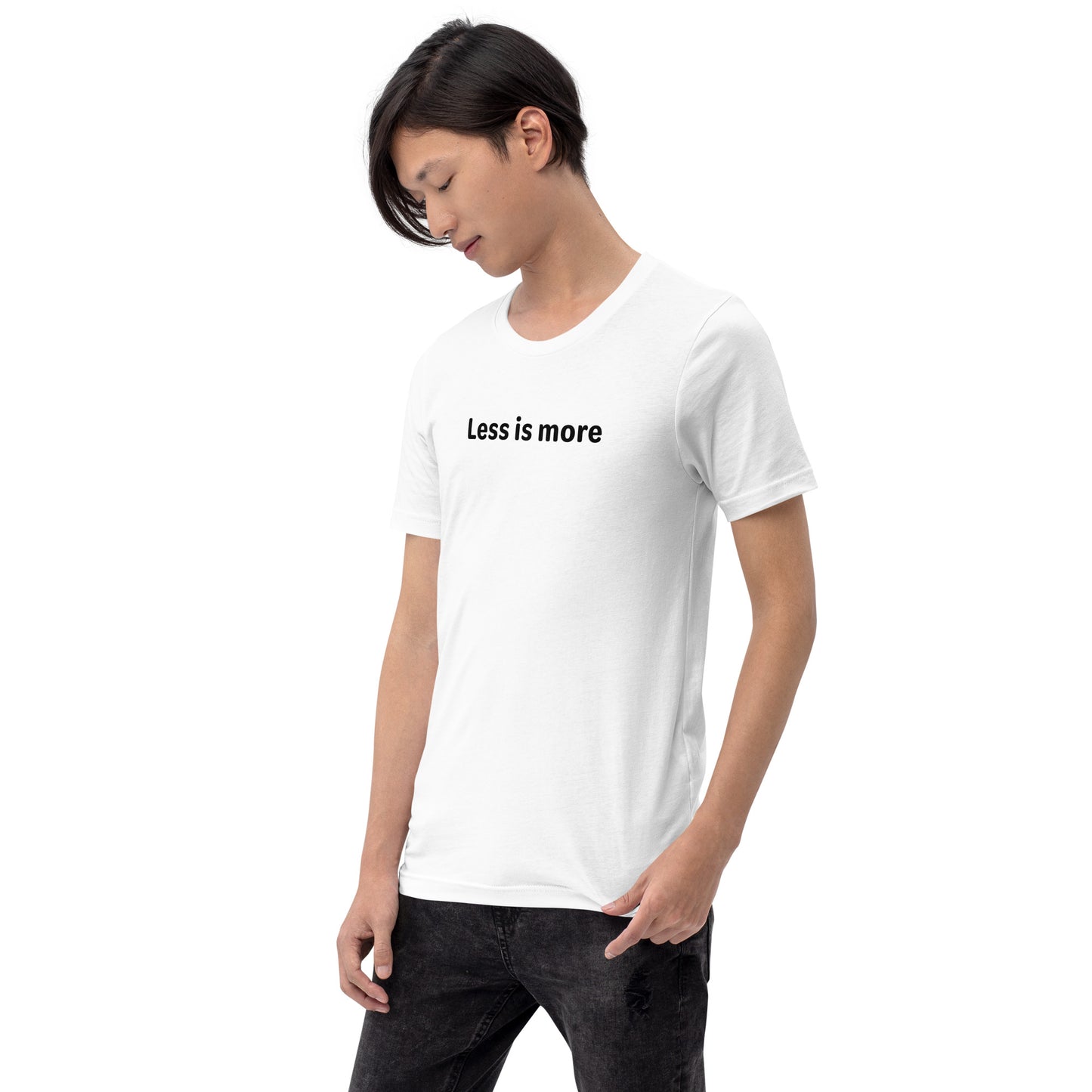 Less is more - Black Text - Mens T-Shirt