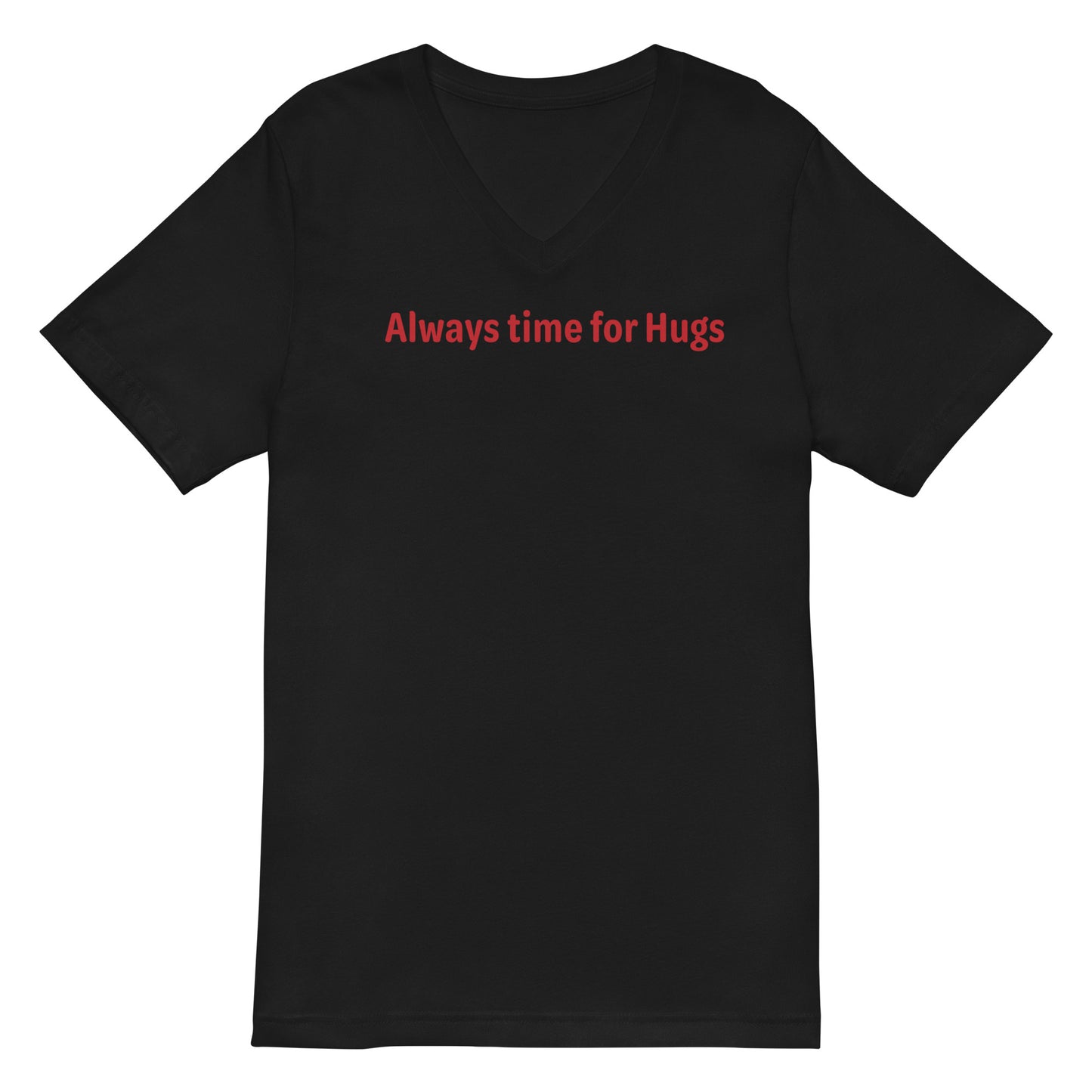 Always time for Hugs - Red Text - Mens V-Neck T-Shirt