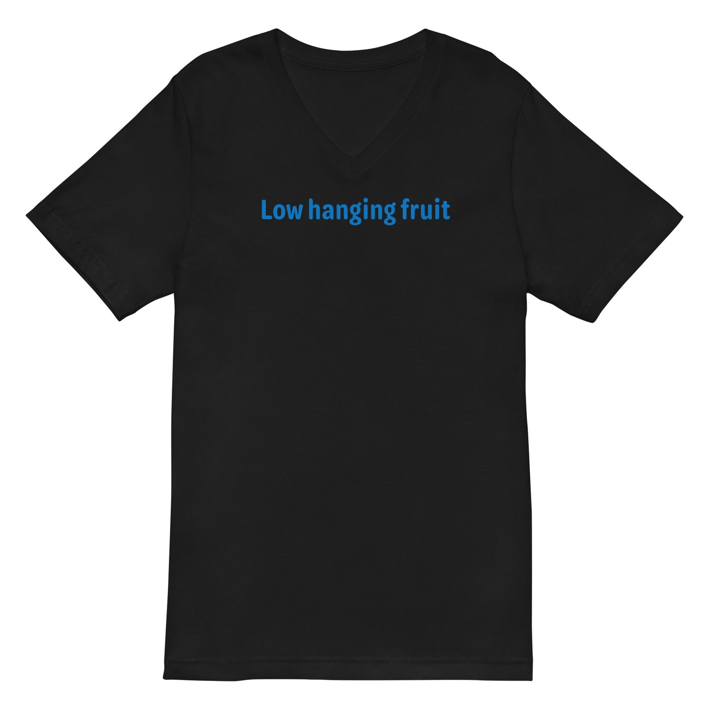 Low Hanging Fruit - Blue Text - Mens V-Neck T-Shirt