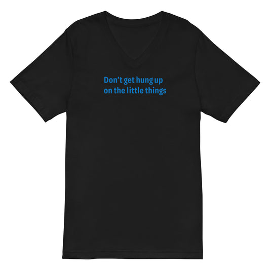 Little Things - Blue Text - Mens V-Neck T-Shirt