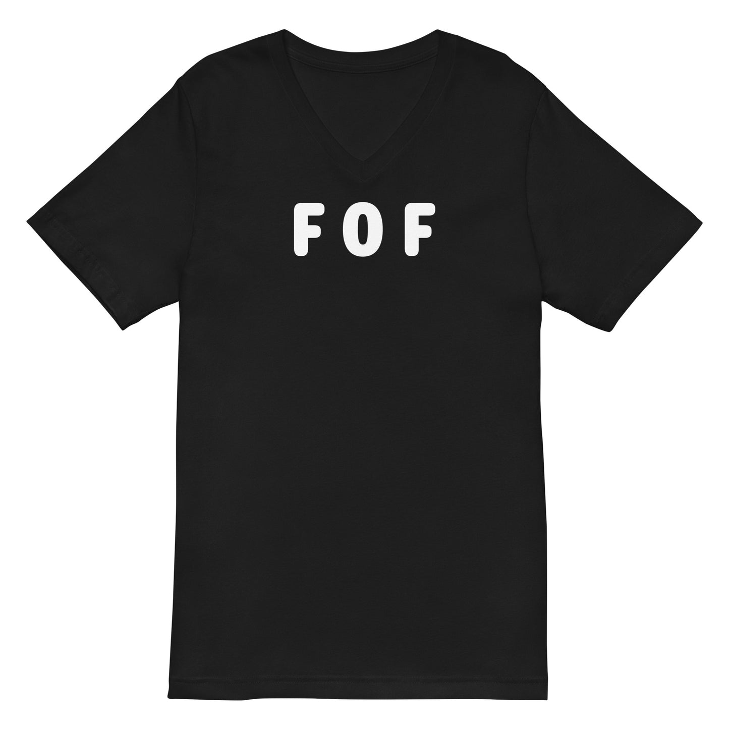 FOF - White Text - Mens V-Neck T-Shirt