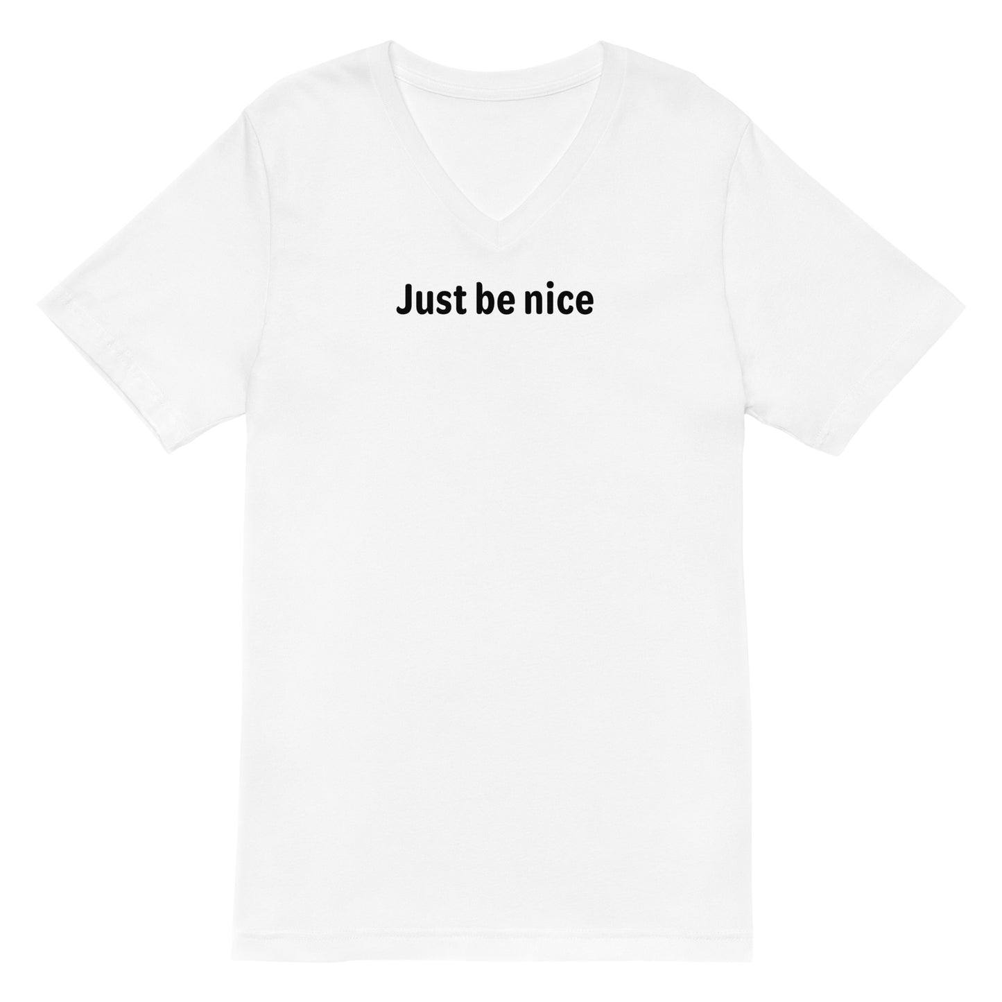 Just be nice - Black Text - Mens V-Neck T-Shirt