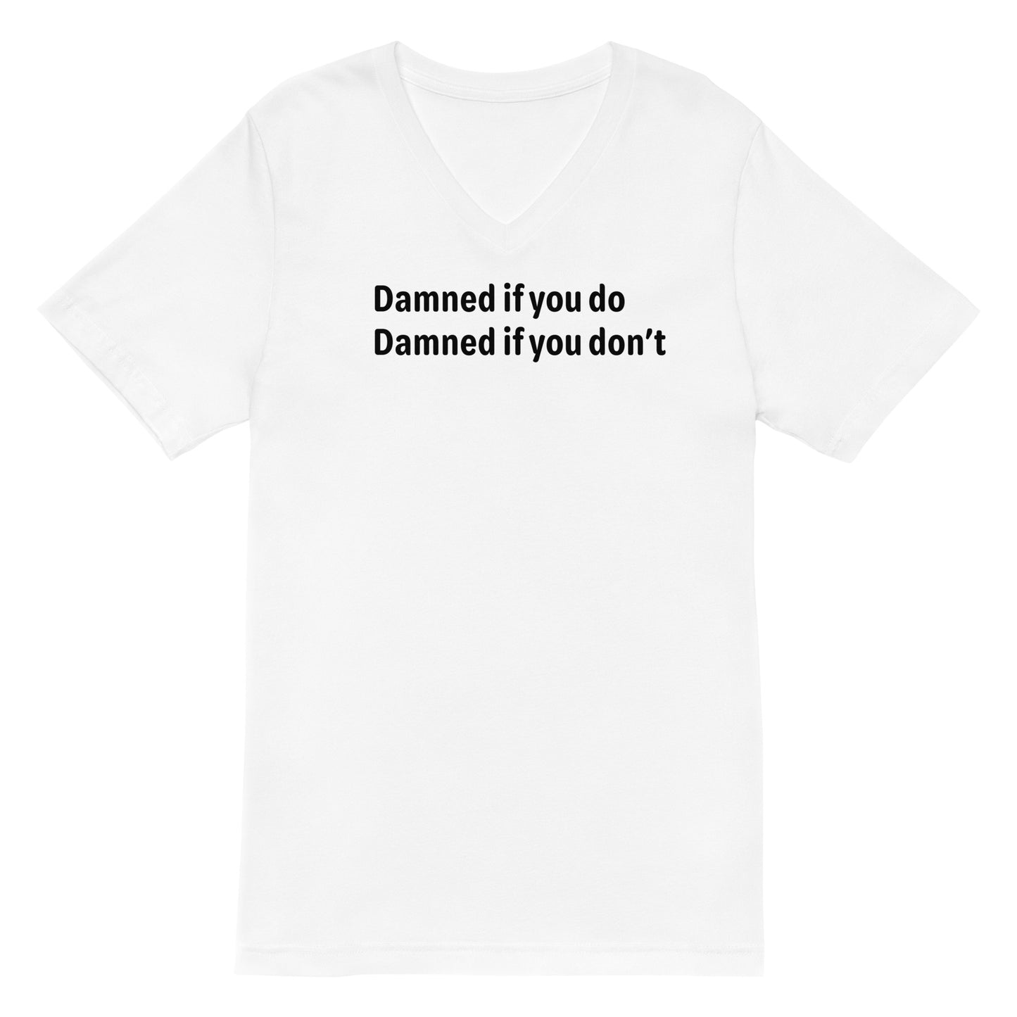 Damned - Black Text - Mens V-Neck T-Shirt