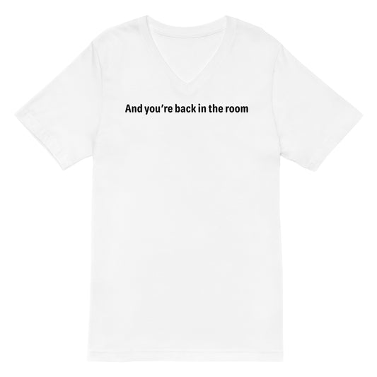 Back in the room - Black Text - Mens V-Neck T-Shirt