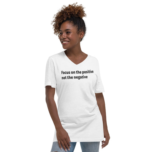Positive Focus - Black text - Womens V-Neck T-Shirt