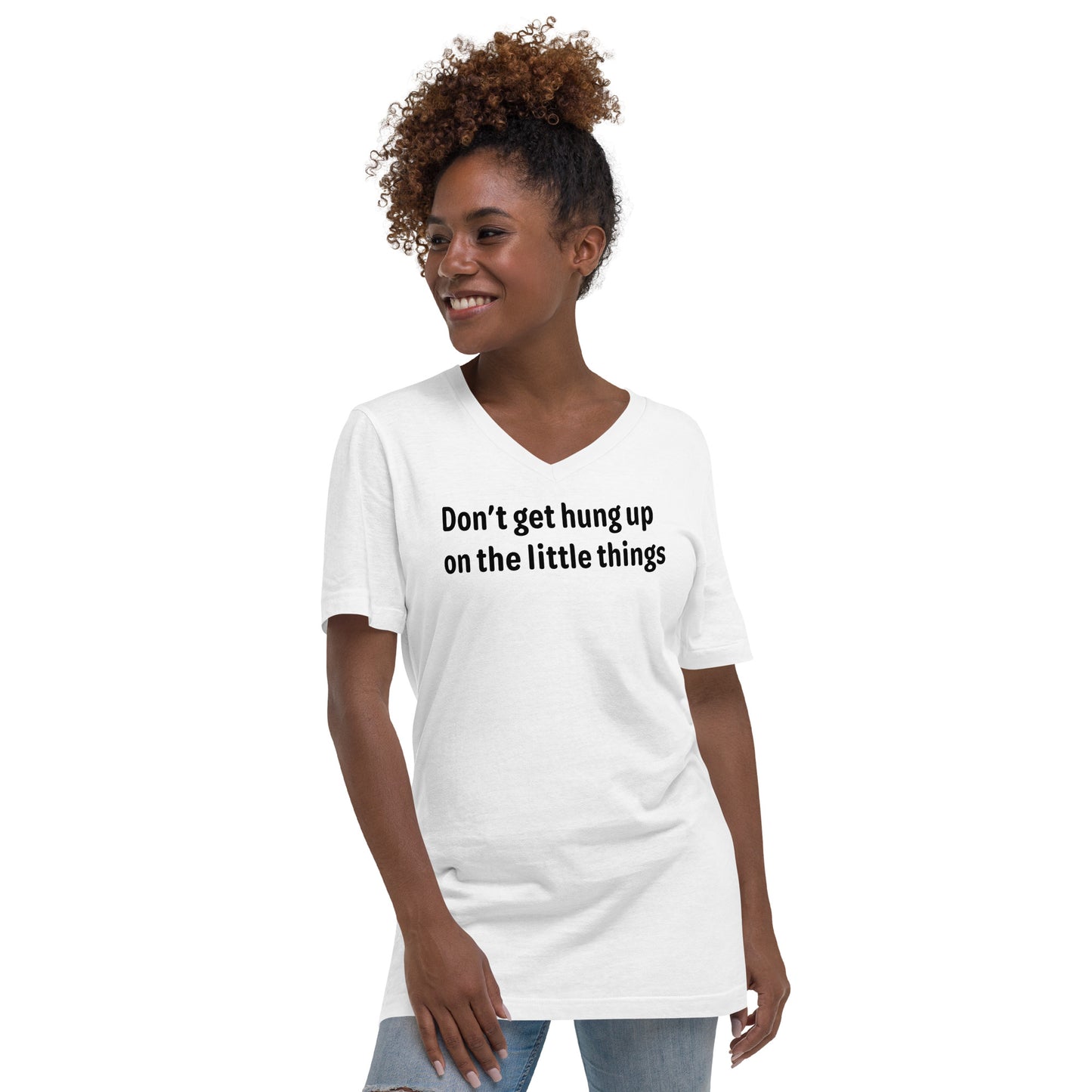 Little things - Black text - Womens V-Neck T-Shirt