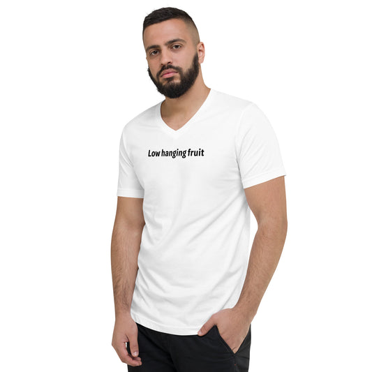 Low Hanging Fruit - Black Text - Mens V-Neck T-Shirt