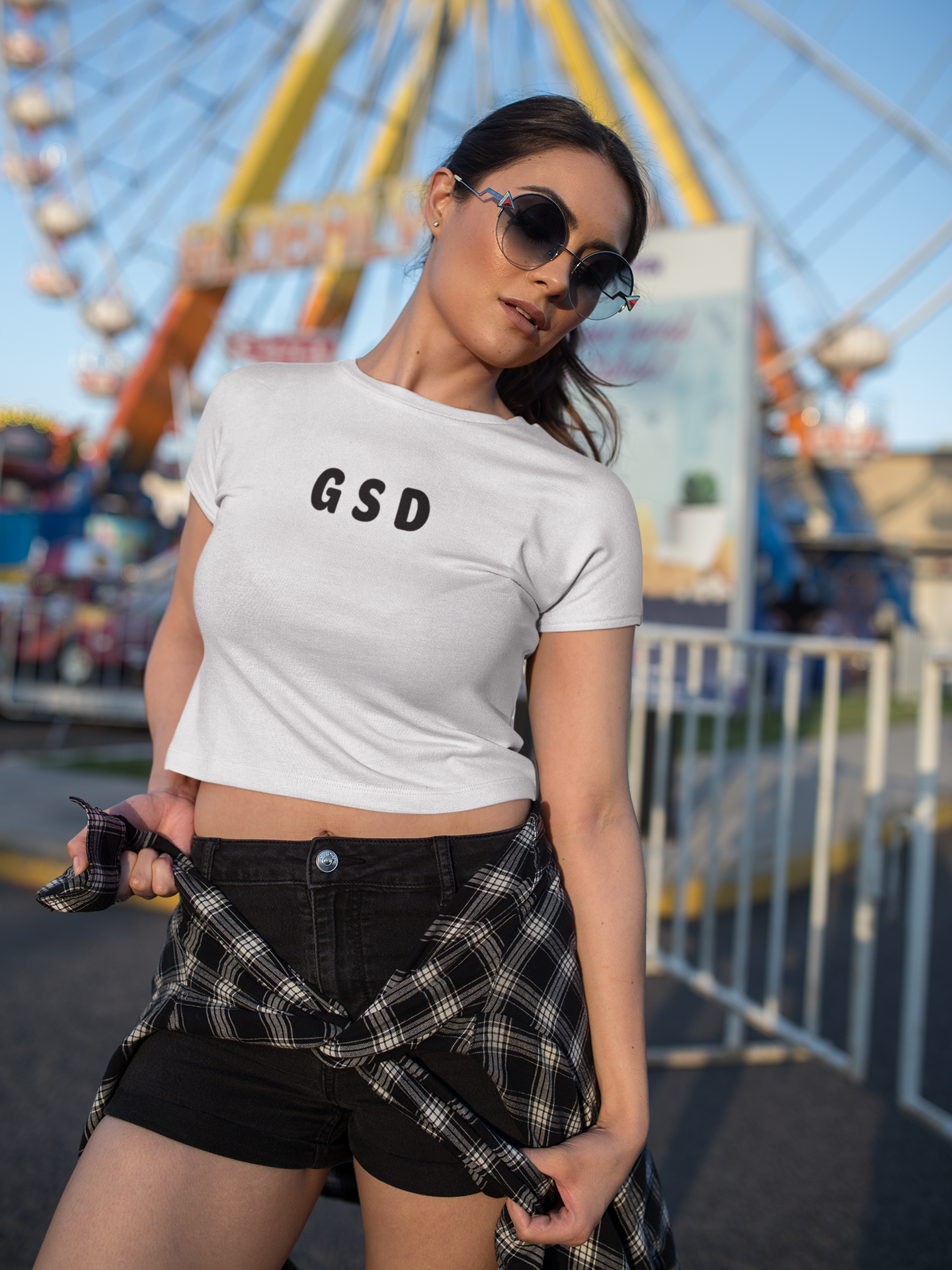 GSD - Black Text - Womens Crop Tee