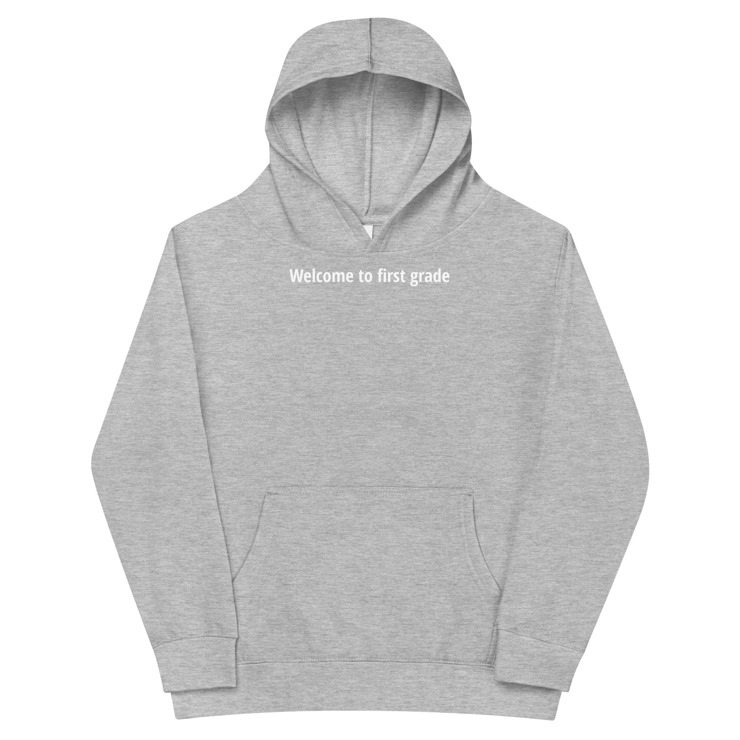 Welcome to first grade - White Text - Youth fleece hoodie