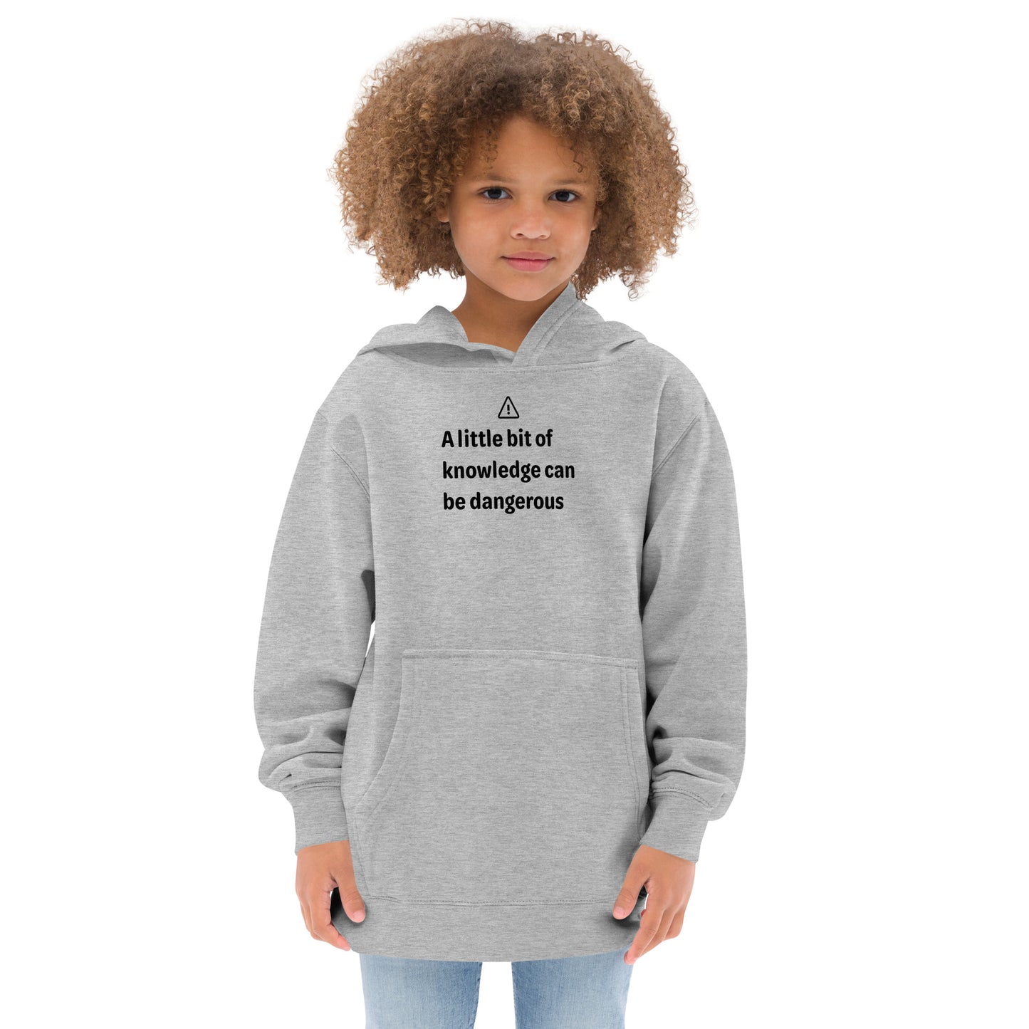 Dangerous level of knowledge - Black Text - Youth fleece hoodie