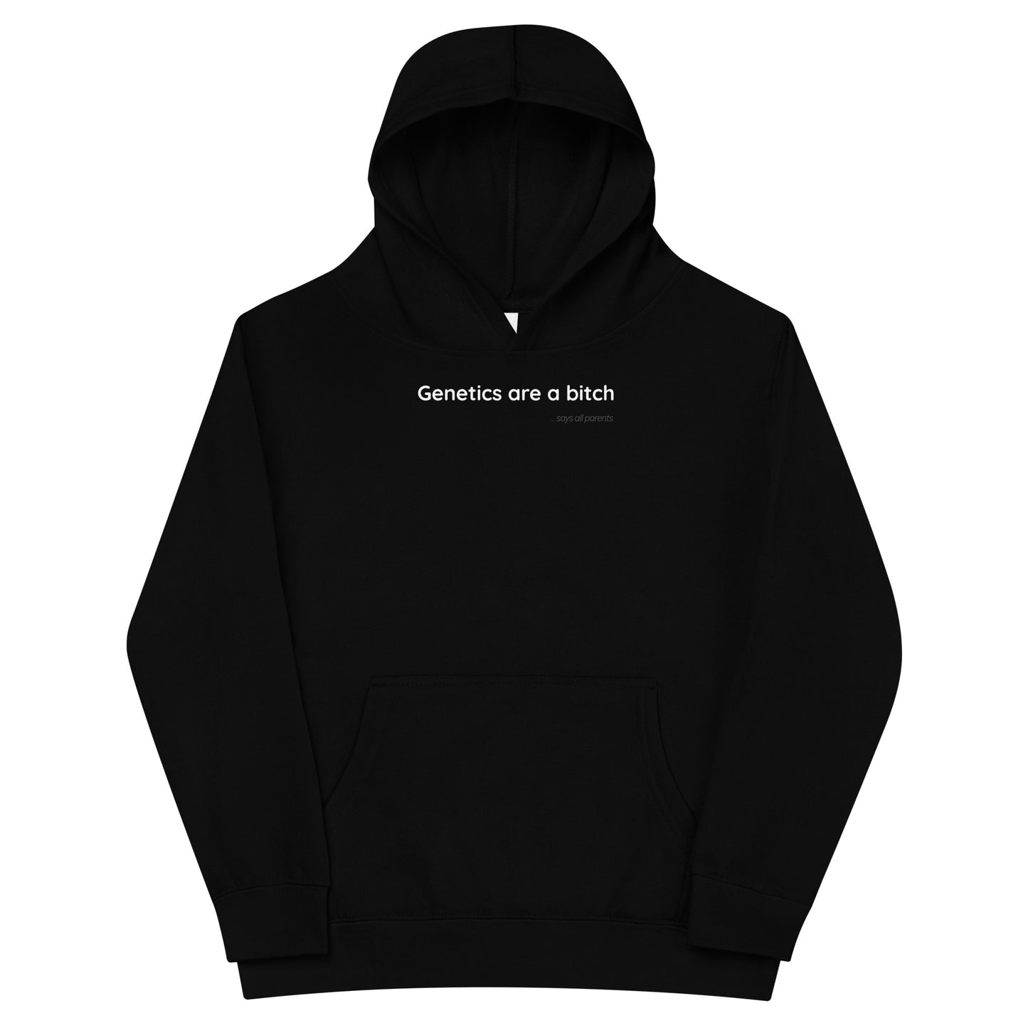 Genetics are a bitch - White Text - Youth fleece hoodie