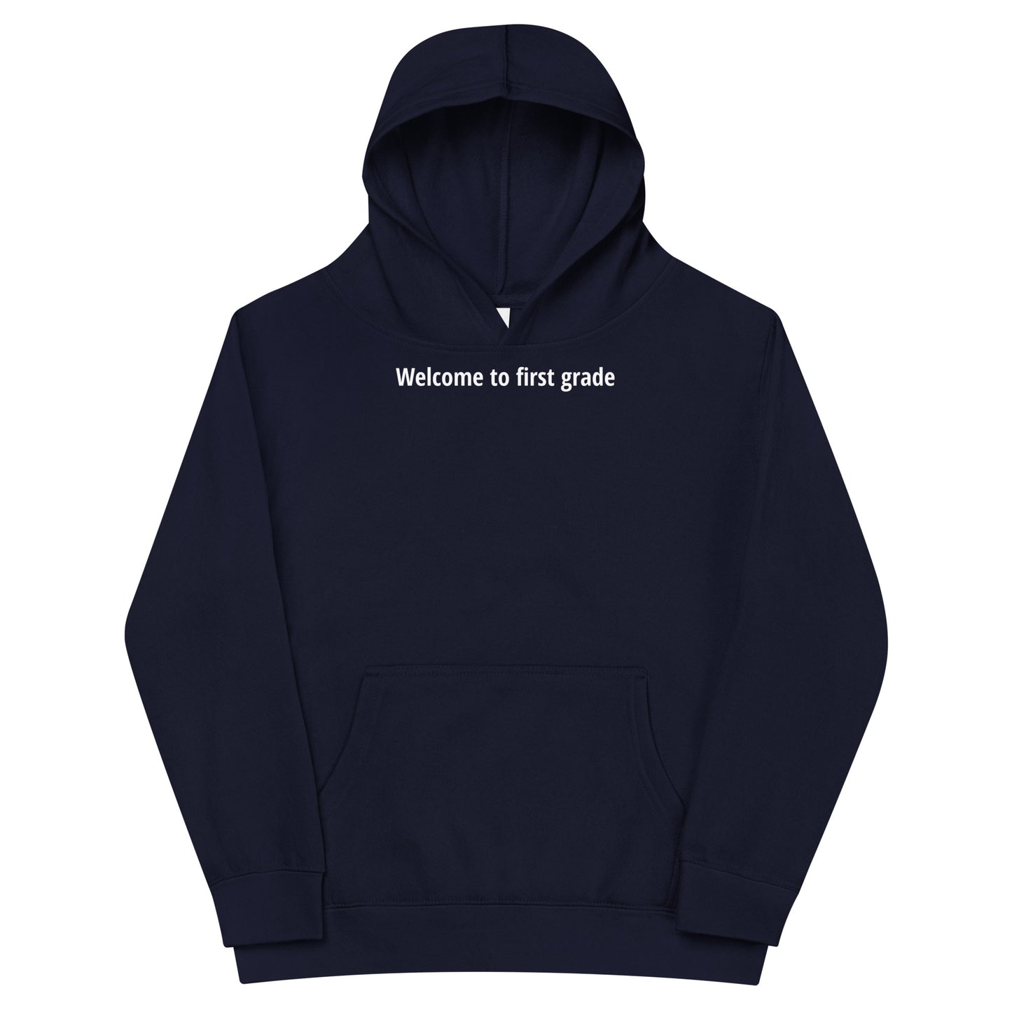 Welcome to first grade - White Text - Youth fleece hoodie