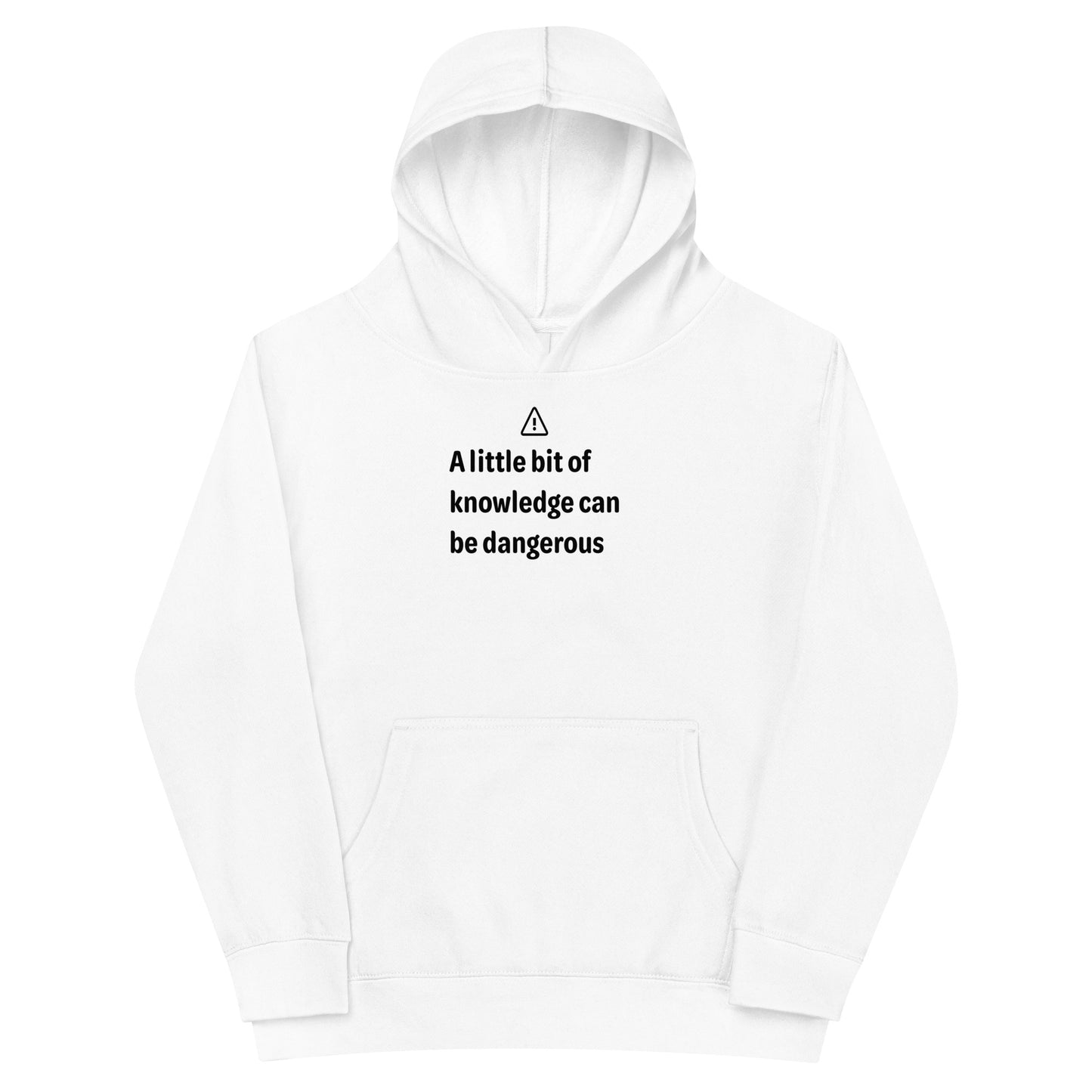 Dangerous level of knowledge - Black Text - Youth fleece hoodie