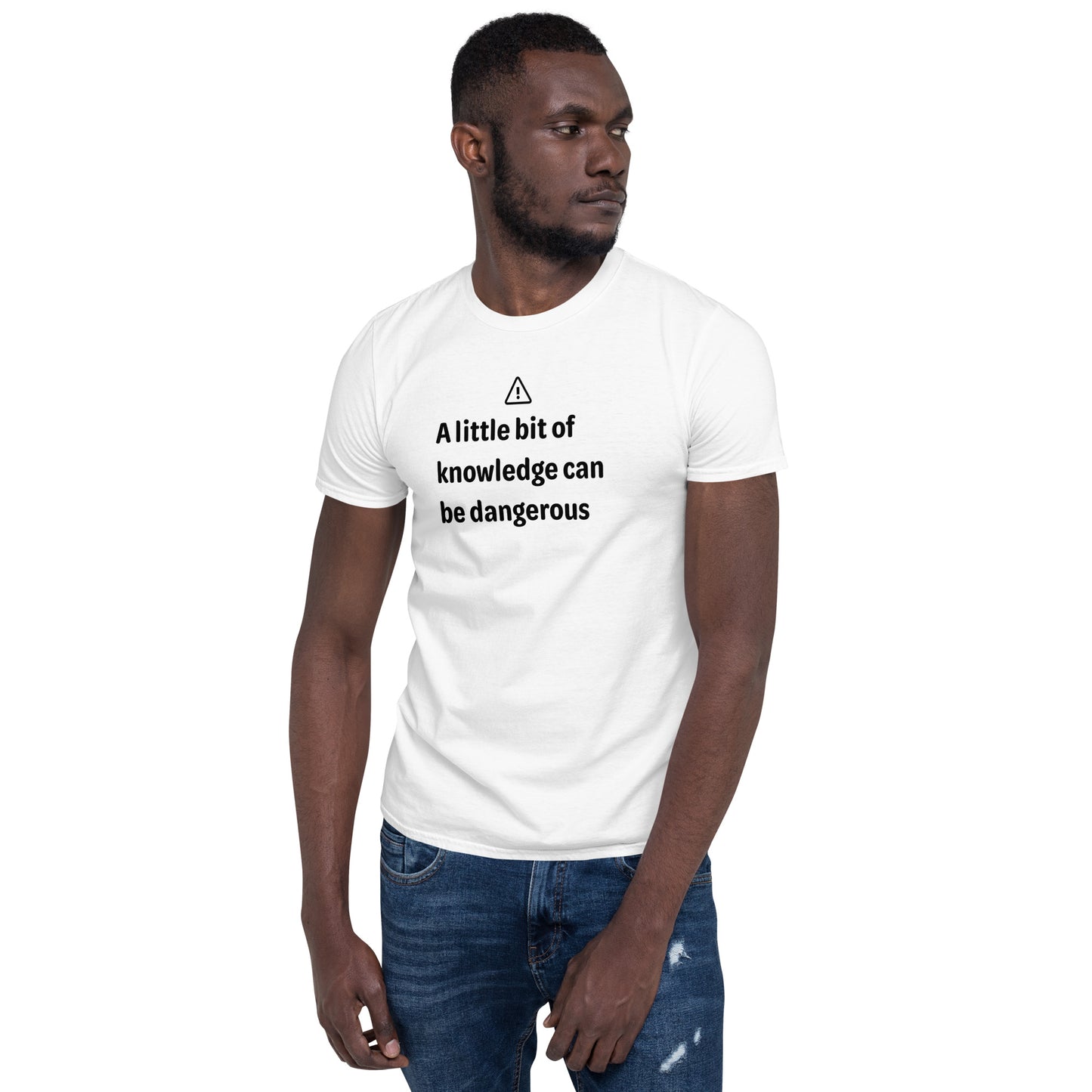 Dangerous level of knowledge - Black Text - Mens T-Shirt