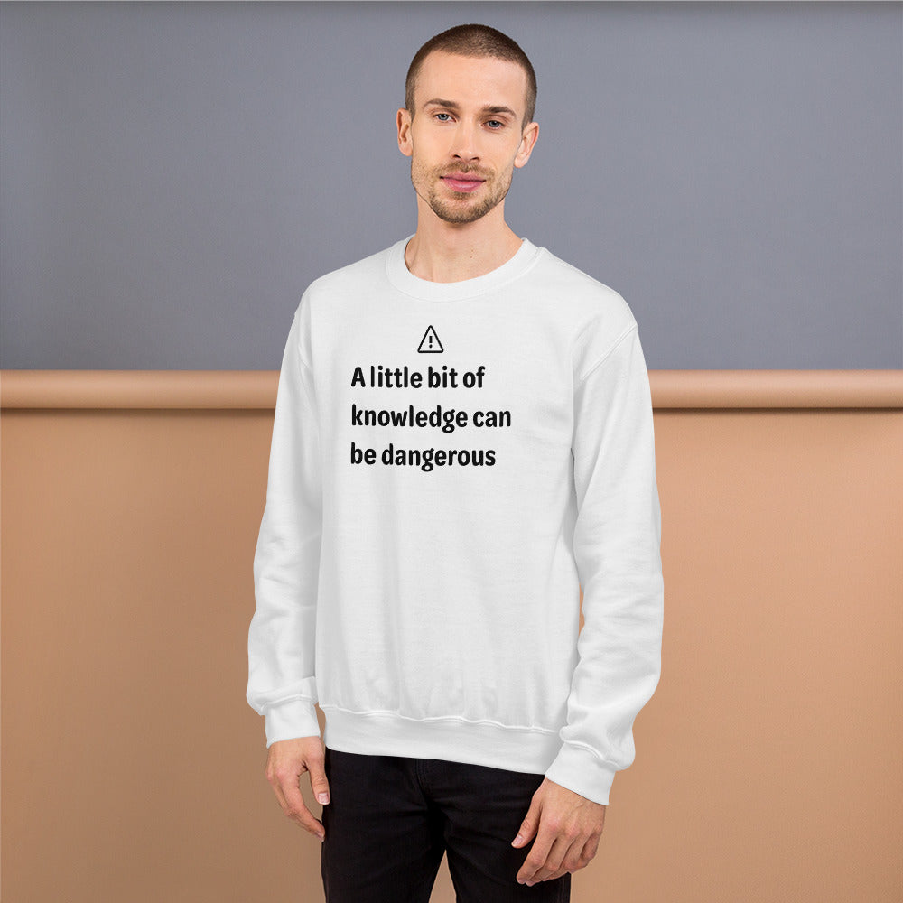 Dangerous level of knowledge - Black Text - Mens Sweatshirt