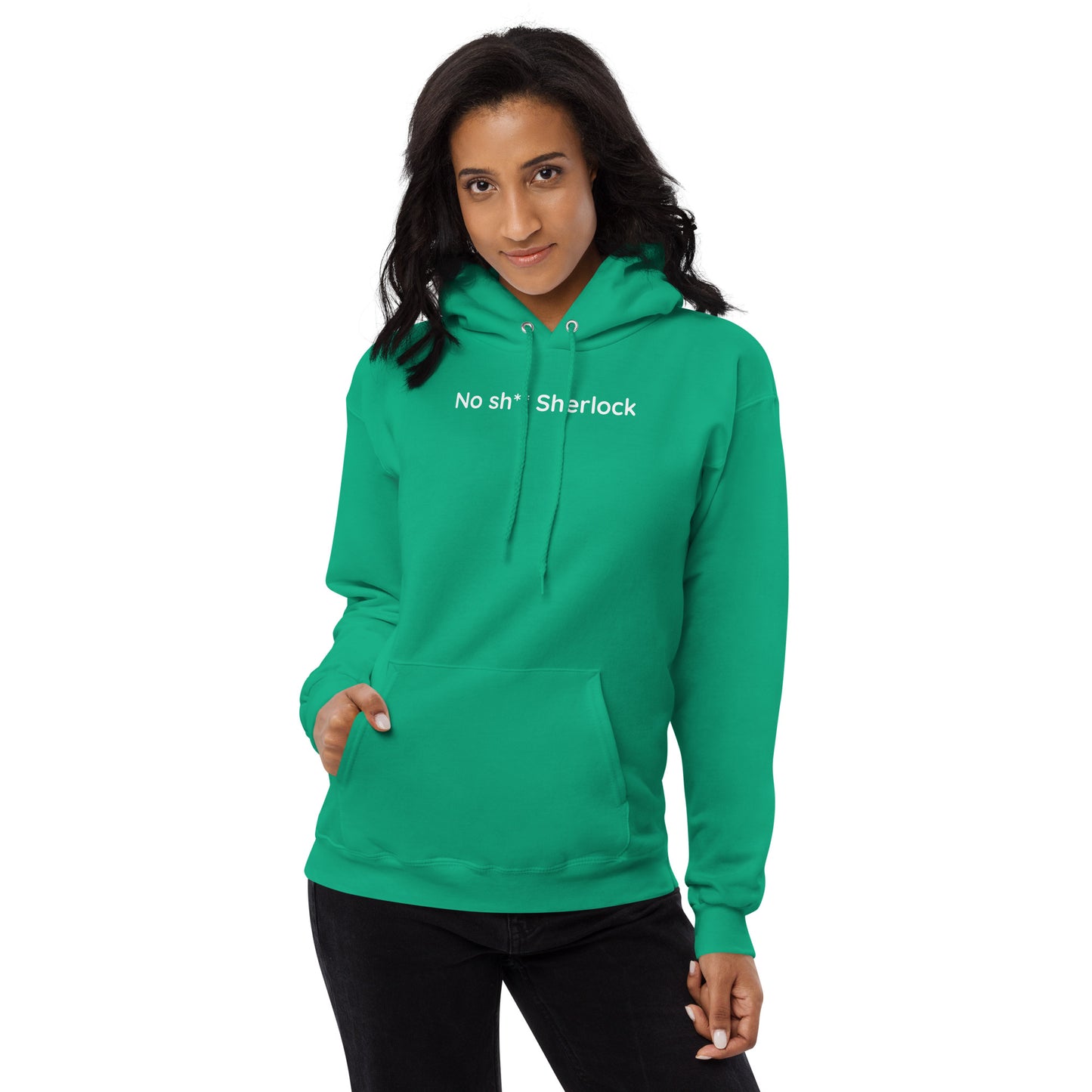 No sh** Sherlock - White Text - Womens fleece hoodie