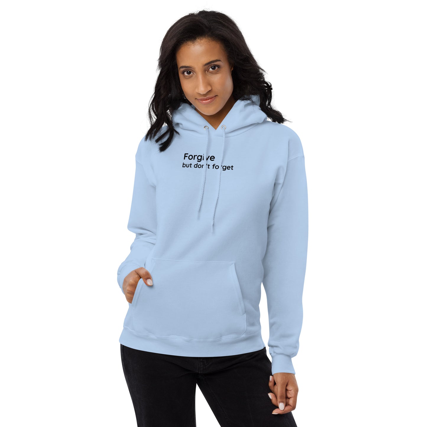 Forgive but don't forget - Black Text - Womens fleece hoodie