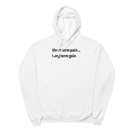 Short Term Pain - Black Text - Womens fleece hoodie