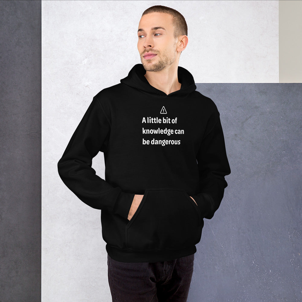 Dangerous level of knowledge - White Text - Mens Hoodie