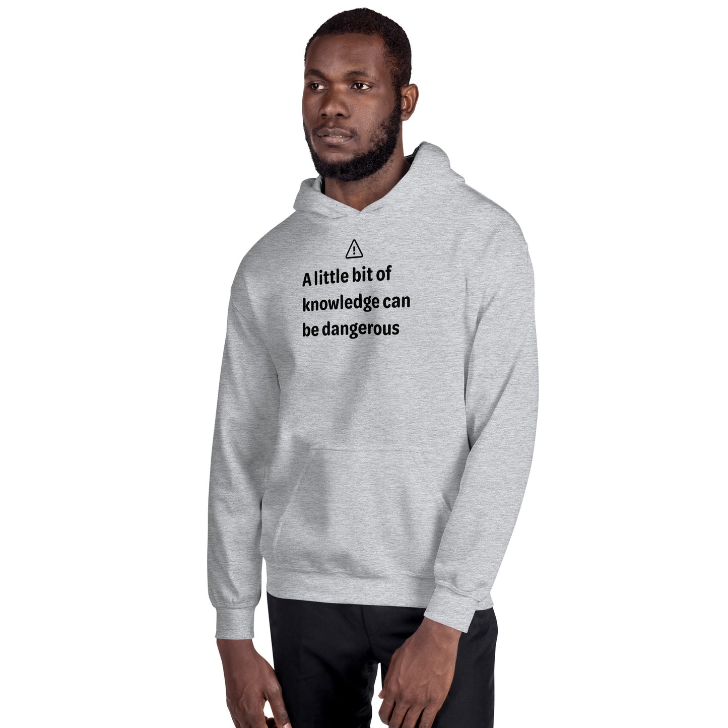 Dangerous level of knowledge - Black Text - Mens Hoodie