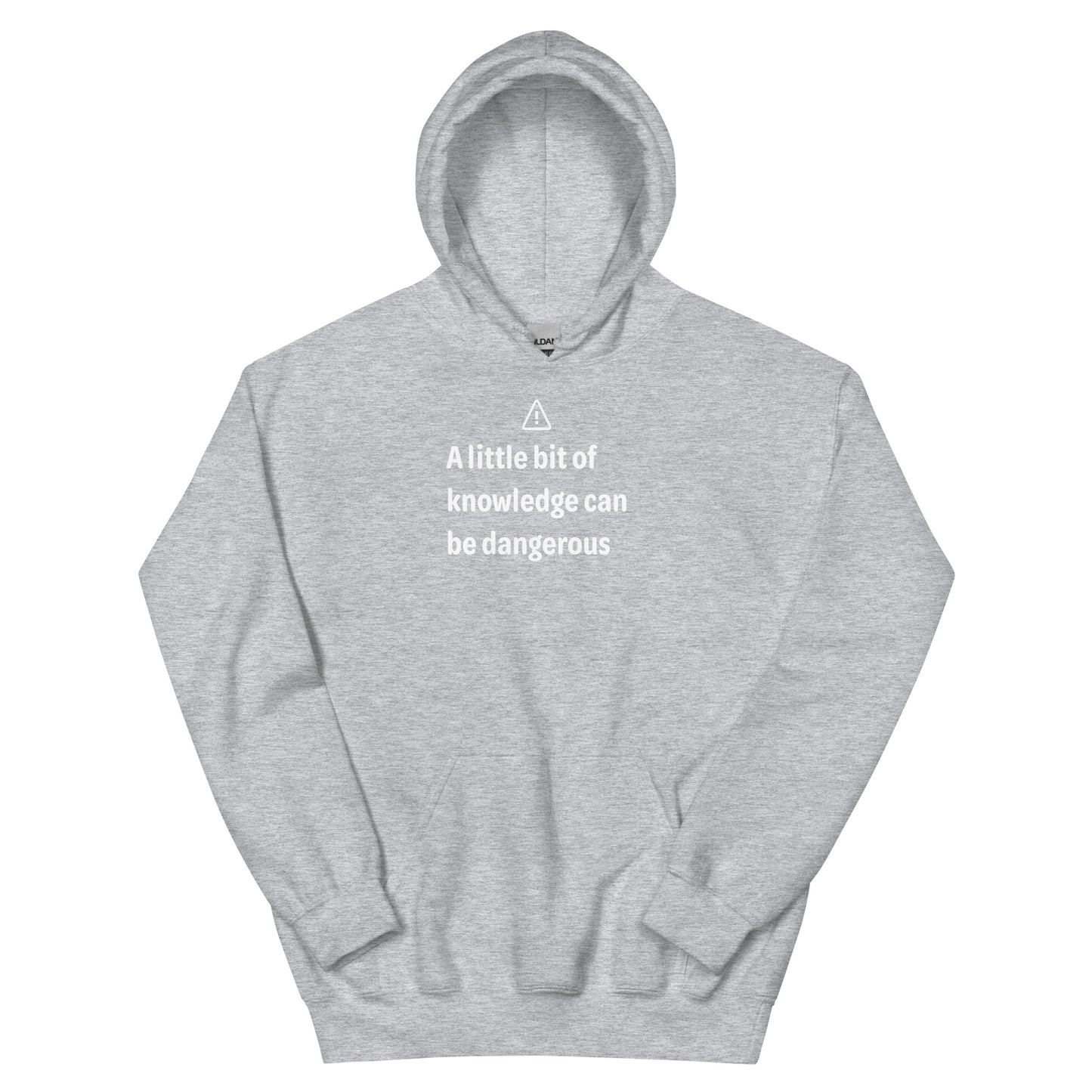 Dangerous level of knowledge - White Text - Mens Hoodie