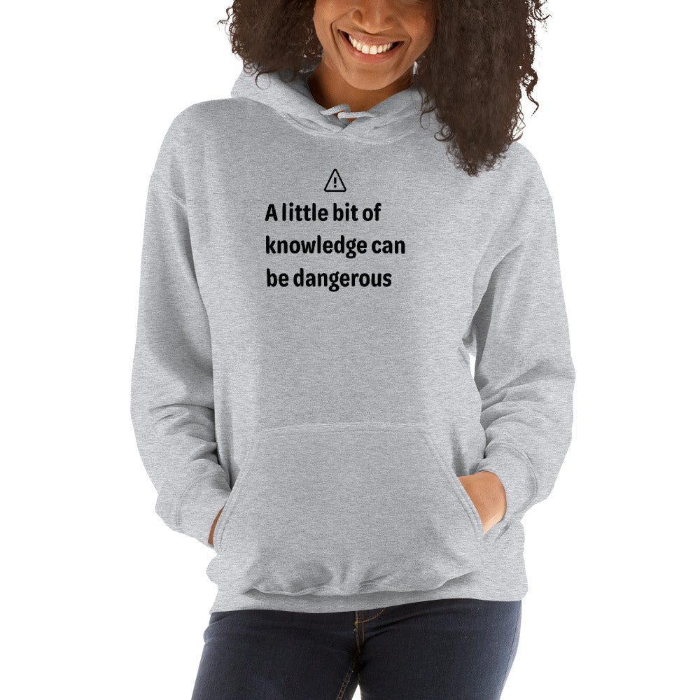 Dangerous level of knowledge - Black Text - Mens Hoodie