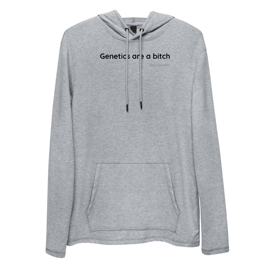 Genetics are a bitch - Black Text - Mens Lightweight Hoodie