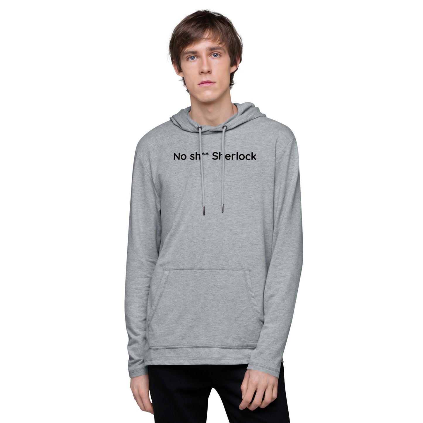 No sh** Sherlock - Black Text - Mens Lightweight Hoodie