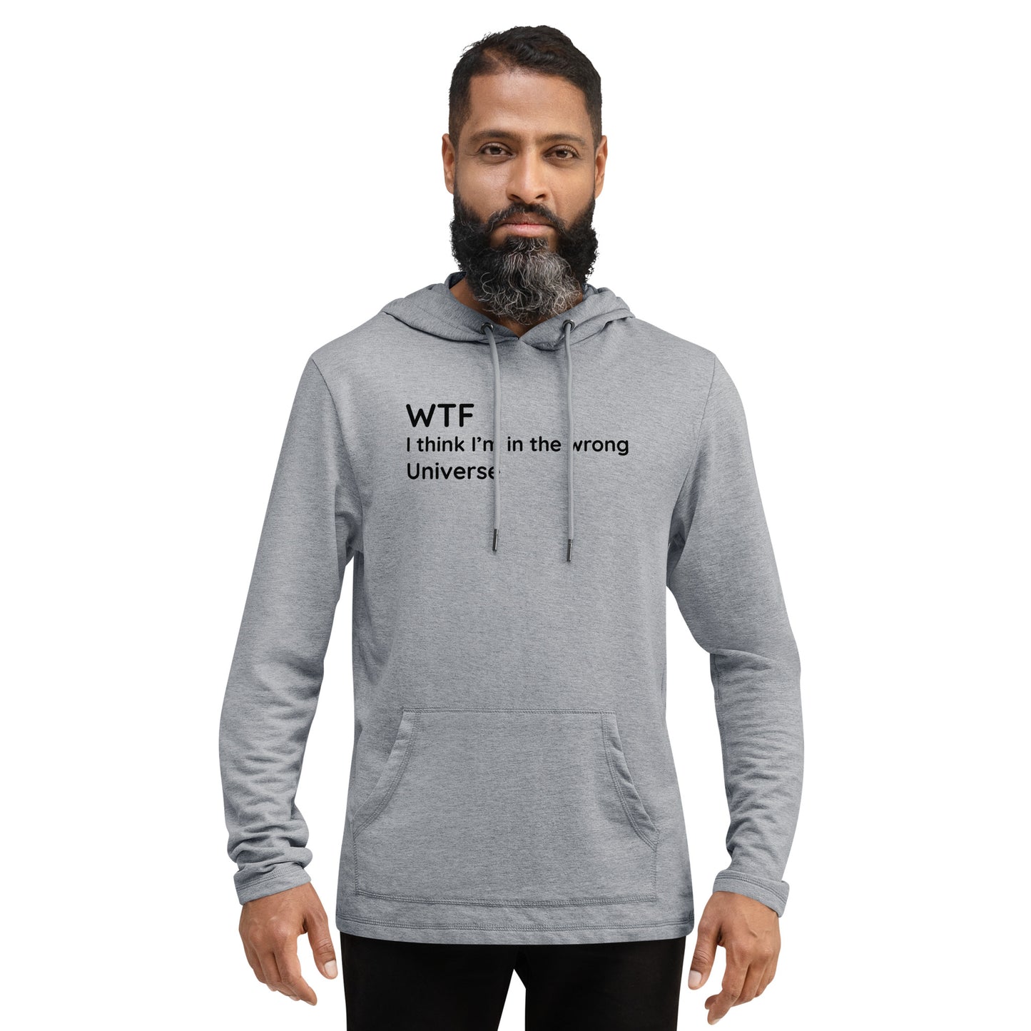 Wrong Universe - Black Text - Mens Lightweight Hoodie