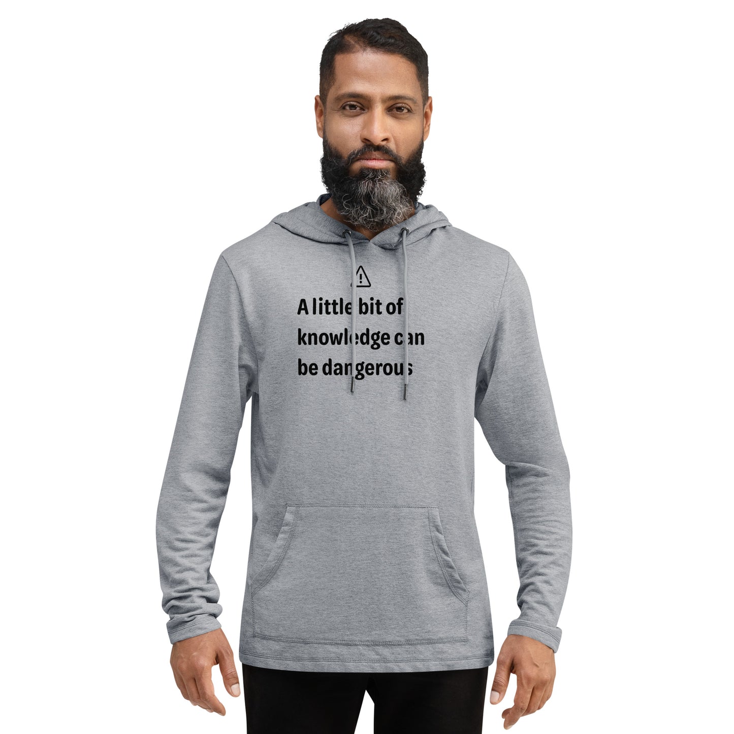 Dangerous level of knowledge - Black Text - Mens Lightweight Hoodie